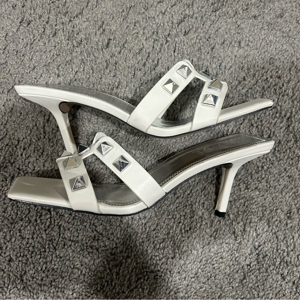 Rouge! White Studded Heels